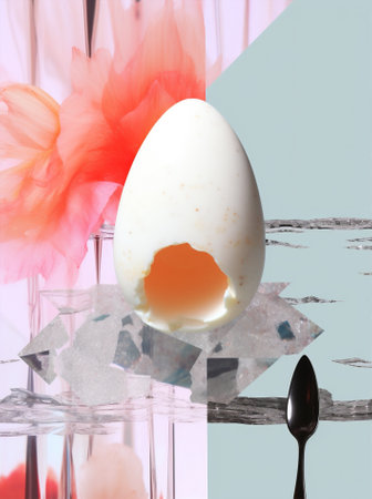 Idea food white breakfast brown broken art concept kitchen city abstract eggの素材