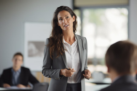 Business woman team training officeの素材