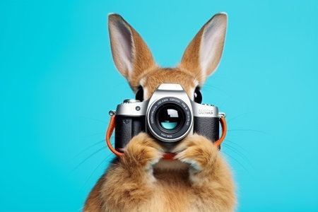 Mammal sunglass easter colorful pet animals portrait blue cute rabbit bunny studioの素材