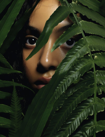 Woman palm tropical green beautyの素材