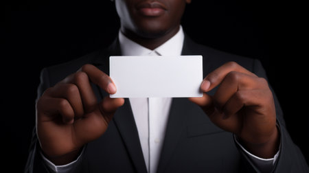 Man work confident handsome corporate card portrait adult isolated american black hand businessの素材