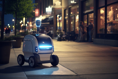 Automobile technology robot modern delivery auto electricity public transportation vehicle smart carの素材
