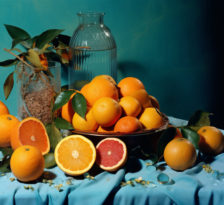 Background color food citrus dried yellow orange nature fruits table sweet brownの素材