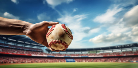 Man athlete sport night league game success playing stadium activity baseball horizontal summer team ball personの素材