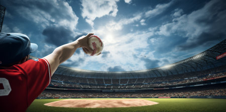 Child man arena field stadium baseball playing baseball sport game team athlete person ballの素材