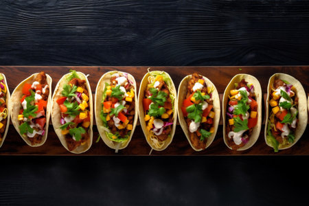 fresh chili sauce tomato meal pepper vegetable taco food mexican. Generative AI.の素材