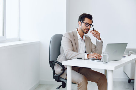 Holding businessman paper office planningの写真素材