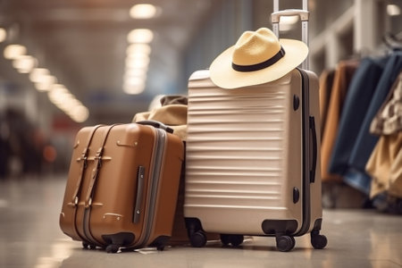 Bag departure airline adventure business trip arrival traveler pink vacation baggage suitcaseの素材