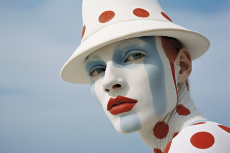 Clown man paint art face mimeの素材