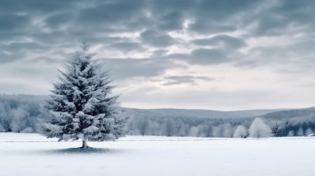 pattern snow winter background white tree holiday christmas new sky year fir. Generative AI.の素材