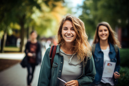 Laughing smiling group multiracial college young education friendship happy student casual happiness outdoors schoolの素材