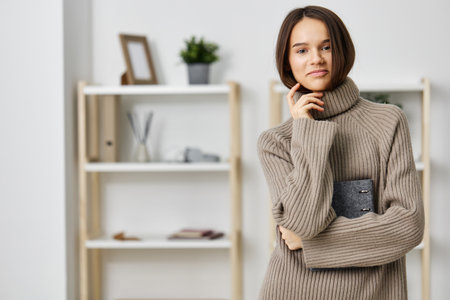 note pretty girl notebook college indoor business diary student planningの写真素材