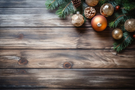 snowflakes background year christmas new tree card christmas light holiday decoration gold. Generative AI.の素材
