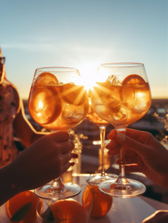 Lifestyle wine group beer drinking alcohol happiness summer together party smile fun cocktail celebrateの素材