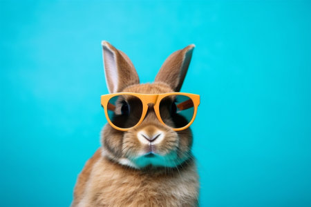 Rabbit blue bunny cuteの素材