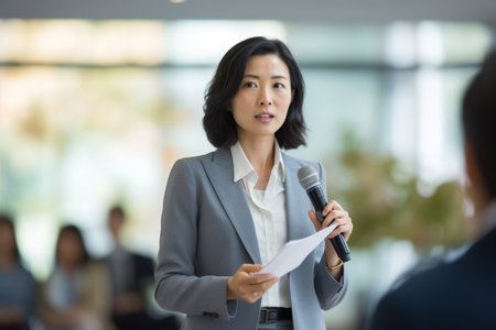 Woman teamwork lady business employee executive person businesswoman asian job young office success group communication leaderの素材