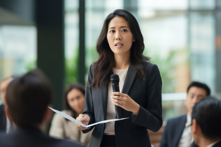 Woman group business office young company asian team person businesswoman smile colleague teamwork employee managerの素材