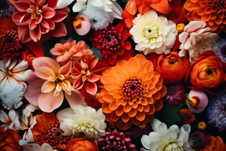 Nature flowers background bouquet summerの素材