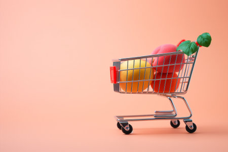 Shopping purchase commerce sale supermarket retail cart buy concept storeの素材