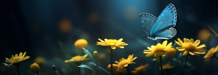 Spring nature flower summer butterflyの素材