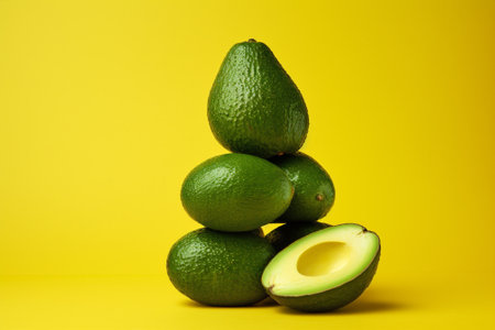 Healthy background green fruit avocado vegetarian top tropical texture freshness pattern food view blueの素材