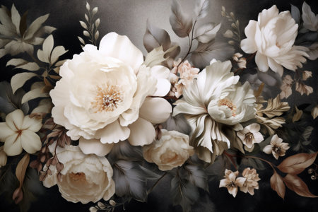 Vintage art background floral summerの素材