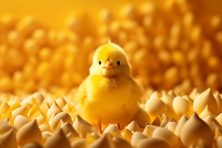 Chicken small farming young baby animal beak poultry bird cute chick yellowの素材