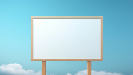 Empty display board blank advertise business poster design billboard space banner white frame background