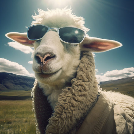 Farming wool white animal sheep portraitの素材