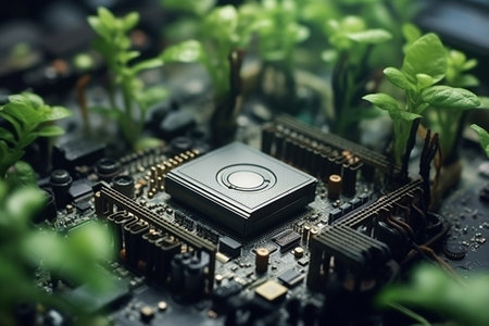 Microchip motherboard electronic technology cpu circuit chip processor digital hardwareの素材