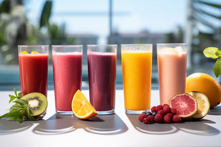 Smoothie diet beverage drink organic fresh glass fruit healthy food juiceの素材