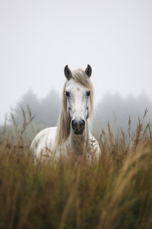 Mammal equine horse white animal beauty natureの素材