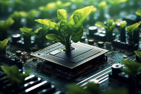 Technology chips computing electronic microprocessor motherboard circuit microchip digital board processor hardware closeupの素材