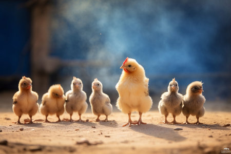 Bird young farm chicken yellowの素材