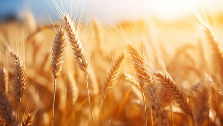 Farming cereal harvest nature plant wheat field agricultural rural summer grainの素材