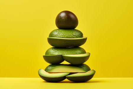 Background pattern green food avocado fruitの素材