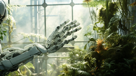 Futuristic technology hand science robotの素材