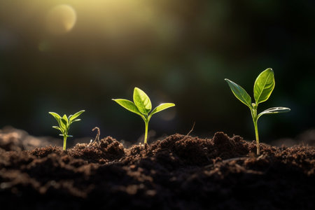 Growth nature leaf agriculture green plantの素材