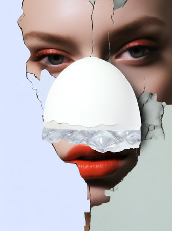 Abstract concept art food eggの素材