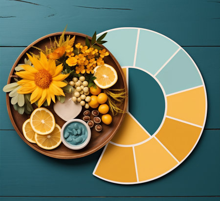 Orange food color background fruitsの素材