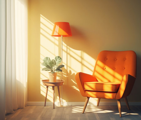 Wall lamp interior design furniture decorative modern armchair room living homeの素材