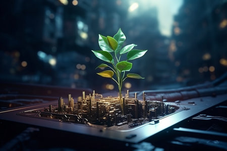 Grow growth agriculture concept plant green leafの素材