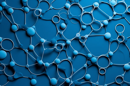 Line connect blue geometric science background networking abstract polygon structure technology designの素材