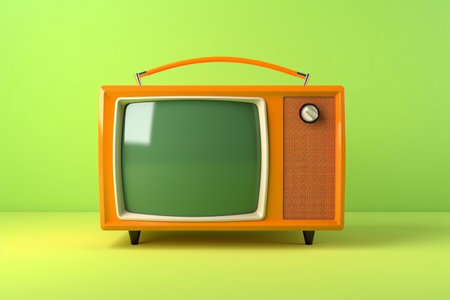Tv tube retro screen old technology video display vintage televisionの素材