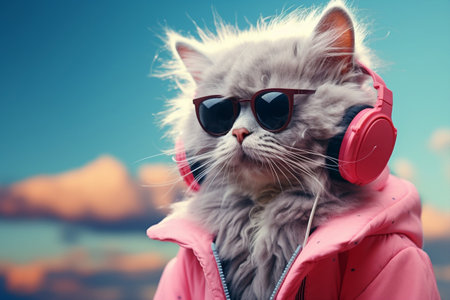 Domestic pet kitten portrait cat beauty funny face cute animalの素材