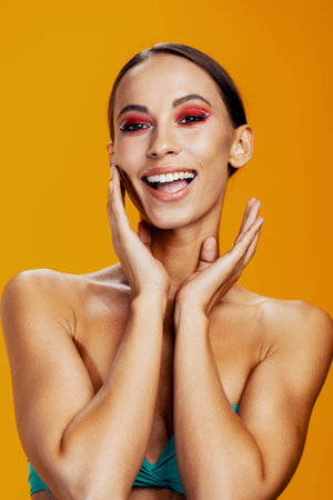 Color woman model face beauty portraitの写真素材