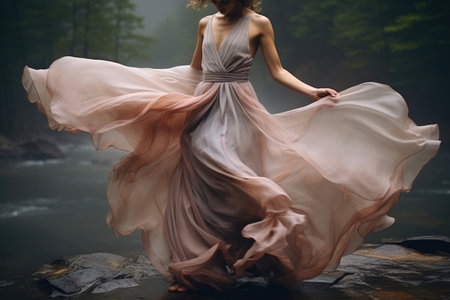 Woman dress young female fashion lady portrait person model beauty nature fantasyの素材