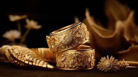 Bracelet celebration jewelry wedding ring romance golden wealth ceremony gold decoration engagement giftの素材