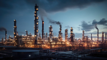 Petrochemical refinery factory industrial chemical oil plantの素材