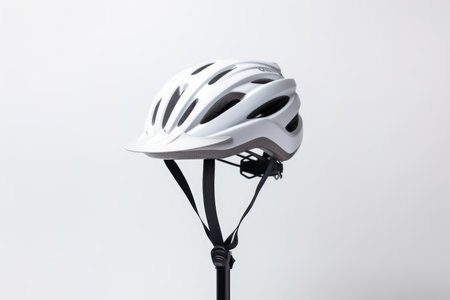 Equipment wear secure safe head white bicycle sport helmet isolated safety biking protectの素材